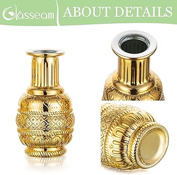 Amazon.co.jp: Glasseamスモールゴールド花瓶 装飾ガラス花瓶10個